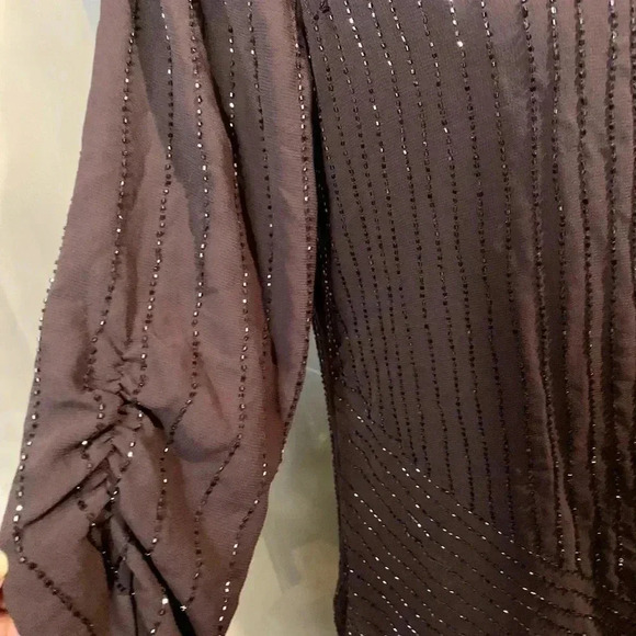 NWT Jennifer Lopez Navy Blue Beaded Dress Size L - Picture 4 of 7